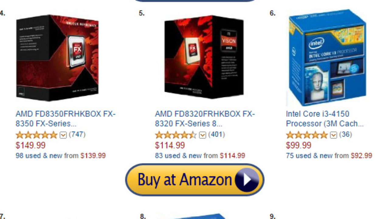 top selling cpus amazon