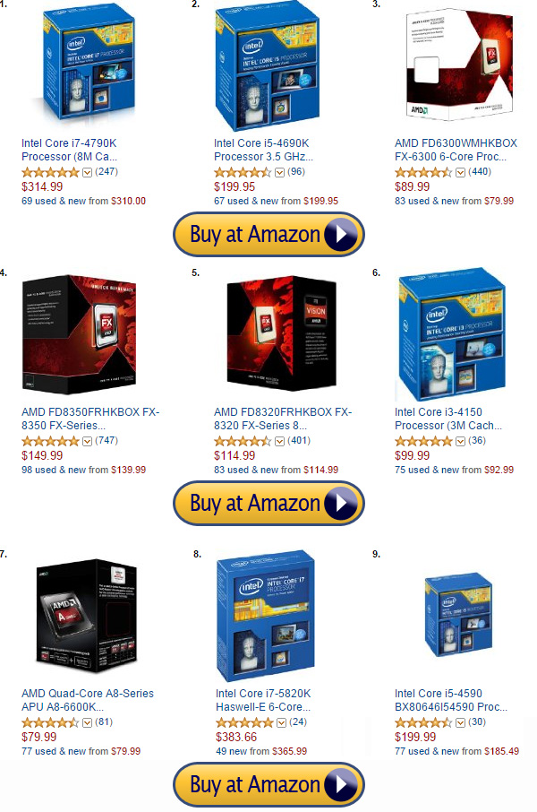 Best Computer Processors or CPUs on Amazon
